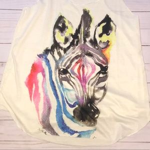 Screen print Zebra Tank Top Vintage by Indy